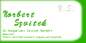 norbert szvitek business card